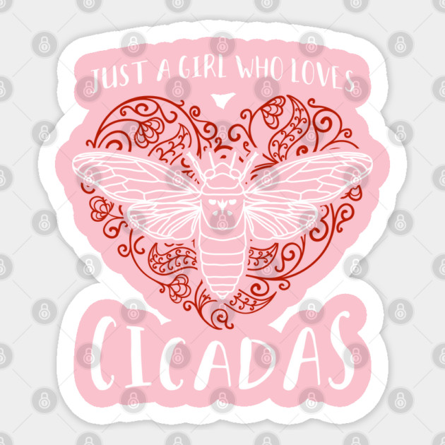 Just a Girl Who Loves Cicadas Artsy Heart Sticker by creative