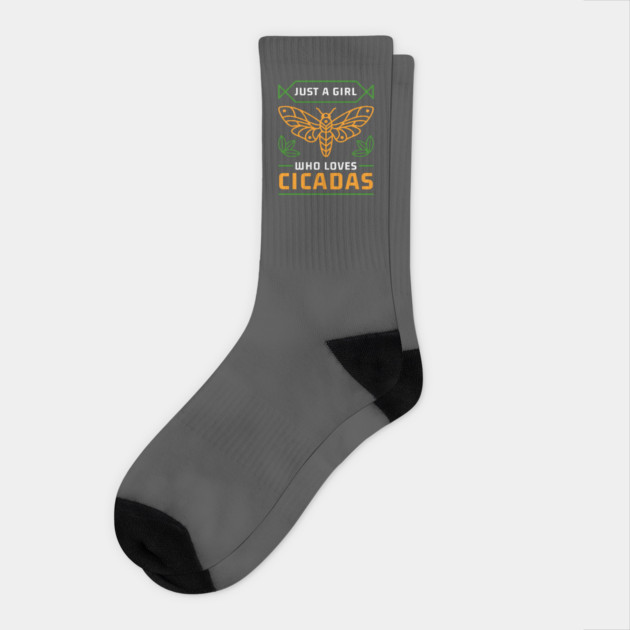 Just a Girl Who Loves Cicadas Minimalist & Modern Socks by creative