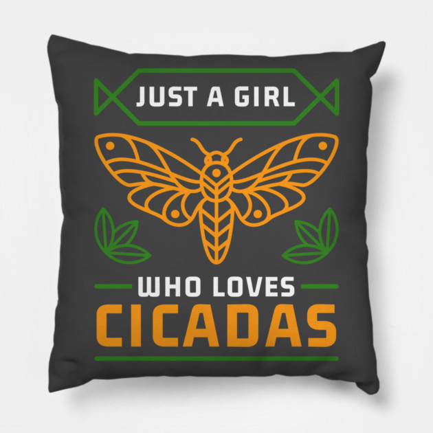 Just a Girl Who Loves Cicadas Minimalist & Modern Pillow by creative
