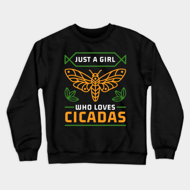 Just a Girl Who Loves Cicadas Minimalist & Modern Crewneck Sweatshirt by creative