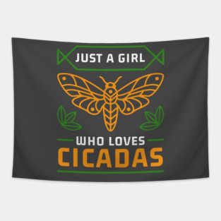 Just a Girl Who Loves Cicadas Minimalist & Modern Tapestry