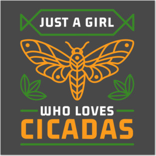 Just a Girl Who Loves Cicadas Minimalist & Modern Posters and Art