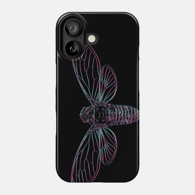Cicada Vaporwave Aesthetic Style Line Art 2021 Reemergence Phone Case by creative