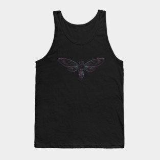 Cicada Vaporwave Aesthetic Style Line Art 2021 Reemergence Tank Top