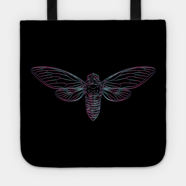 Cicada Vaporwave Aesthetic Style Line Art 2021 Reemergence Tote by creative