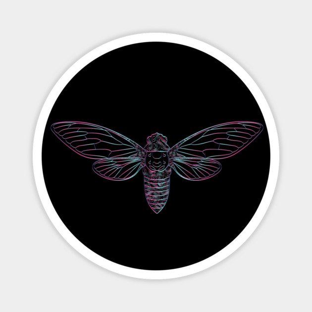 Cicada Vaporwave Aesthetic Style Line Art 2021 Reemergence Magnet by creative