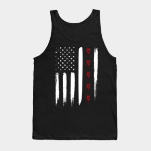 Cicada Line in Distressed US Flag for Cicada Reemergence Tank Top