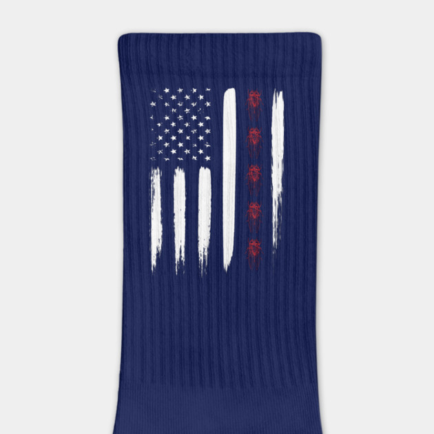 Cicada Line in Distressed US Flag for Cicada Reemergence by creative