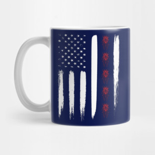 Cicada Line in Distressed US Flag for Cicada Reemergence Mug