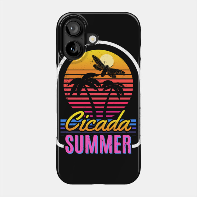 Cicada Summer Retro Vintage Vaporwave Art Meme Phone Case by creative