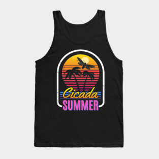 Cicada Summer Retro Vintage Vaporwave Art Meme Tank Top