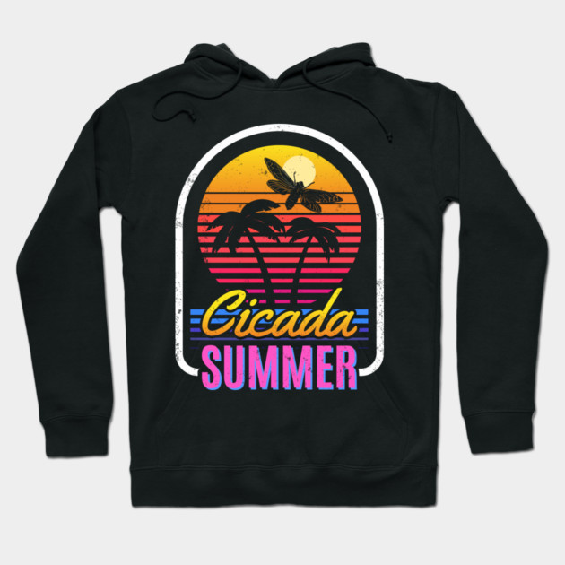 Cicada Summer Retro Vintage Vaporwave Art Meme Hoodie by creative