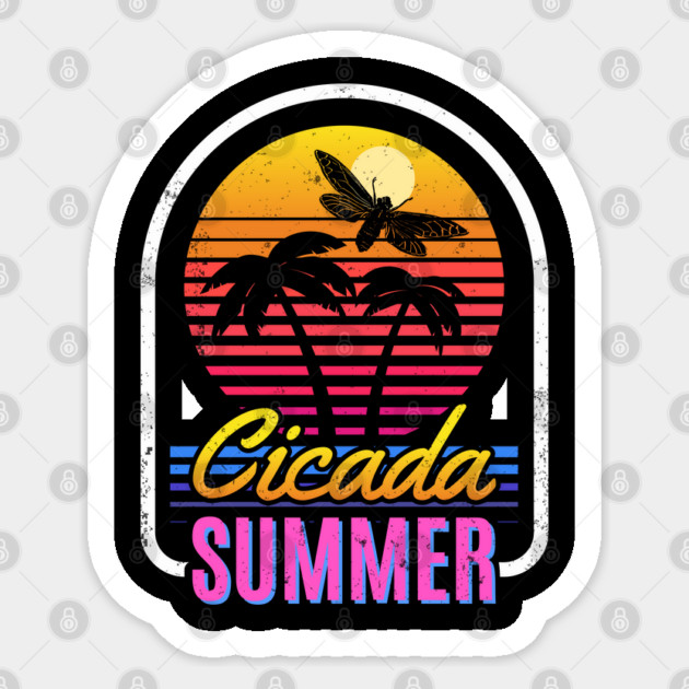 Cicada Summer Retro Vintage Vaporwave Art Meme Sticker by creative