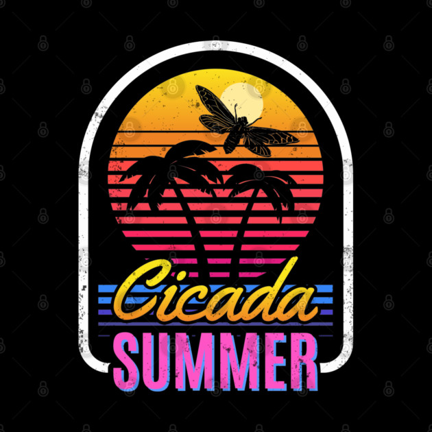 Cicada Summer Retro Vintage Vaporwave Art Meme by creative