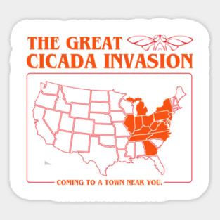 Cicada Invasion Coming to These States in US Map Cool Sticker