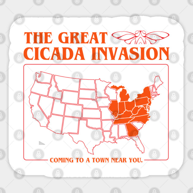Cicada Invasion Coming to These States in US Map Cool Sticker by creative