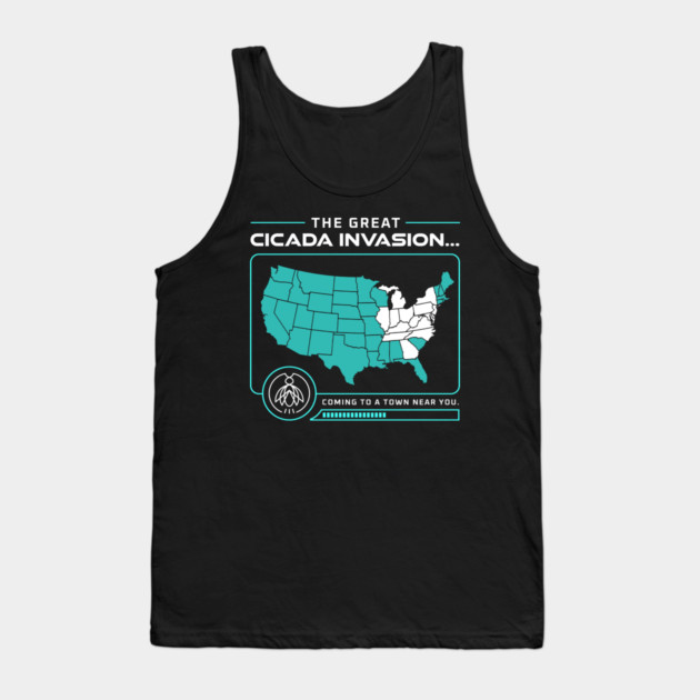 Cicada Invasion Coming to These States in US Map Tank Top by creative