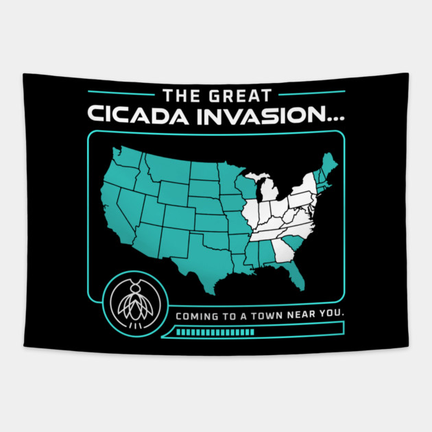 Cicada Invasion Coming to These States in US Map Tapestry by creative