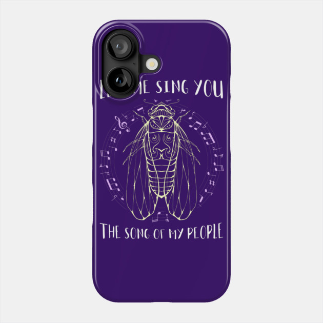 Let Me Sing You The Song Of My People Cicada Line Art Phone Case by creative