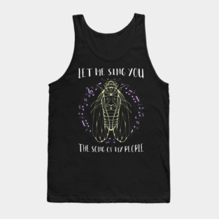 Let Me Sing You The Song Of My People Cicada Line Art Tank Top