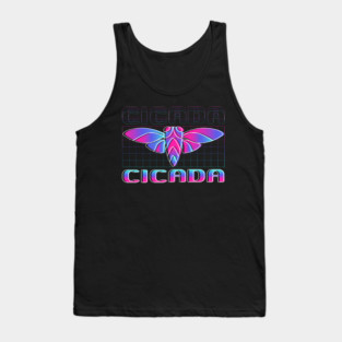 Retro Vintage Vaporwave Cicada Glitch Tank Top
