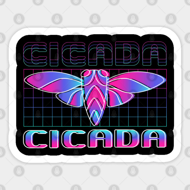 Retro Vintage Vaporwave Cicada Glitch Sticker by creative