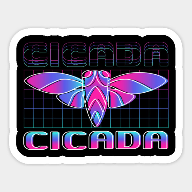 Retro Vintage Vaporwave Cicada Glitch Magnet by creative