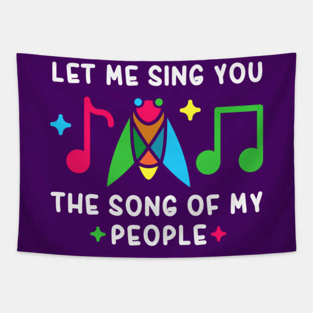 Let Me Sing You The Song Of My People Cicada Minimalist Tapestry by creative