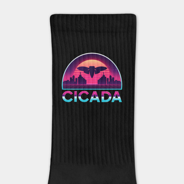Retro Vintage Vaporwave Cityscape Cicada by creative