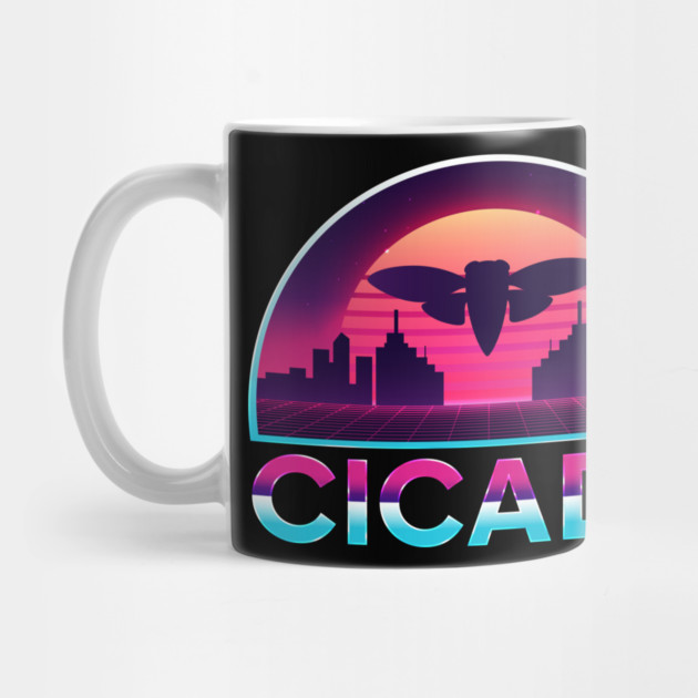 Retro Vintage Vaporwave Cityscape Cicada by creative