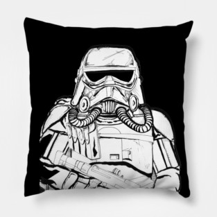Space War Mud Trooper (Dark Mode) Pillow