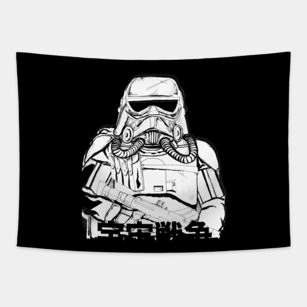 Space War Mud Trooper (Dark Mode) Tapestry by SkipBroTees
