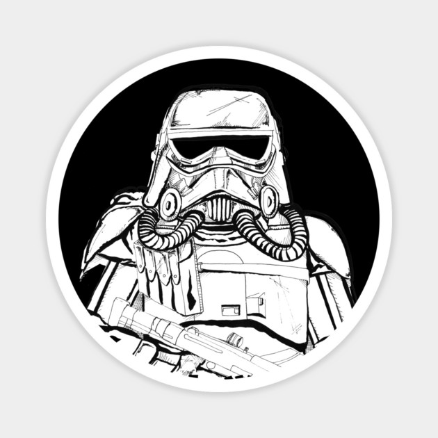 Space War Mud Trooper (Dark Mode) Magnet by SkipBroTees