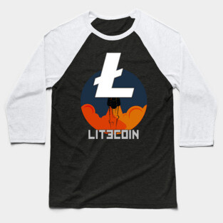 Rocket to The Moon : Litecoin Edition Baseball T-Shirt