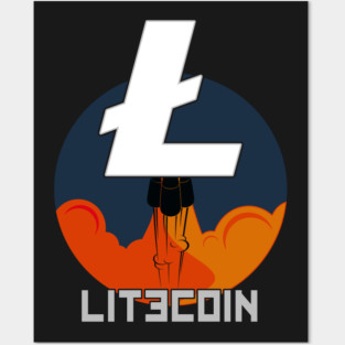 Rocket to The Moon : Litecoin Edition Posters and Art