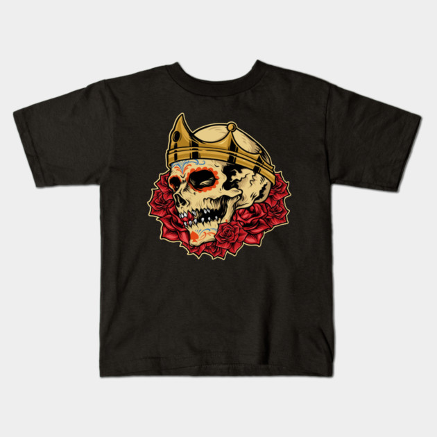 crown skull Kids T-Shirt by James Bates