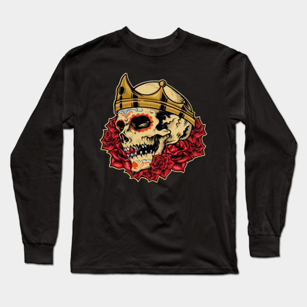 crown skull Long Sleeve T-Shirt by James Bates