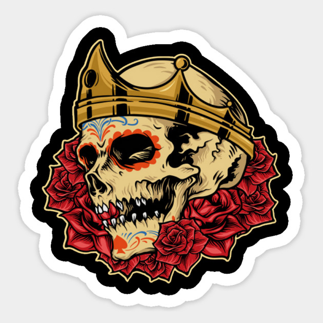 crown skull Magnet by James Bates