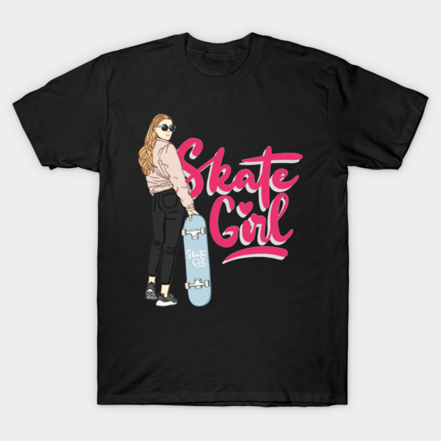 skate girl T-Shirt by James Bates