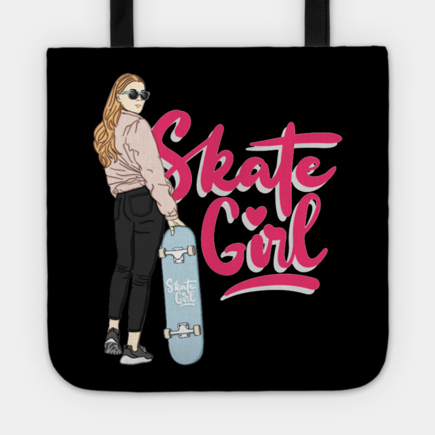 skate girl Tote by James Bates