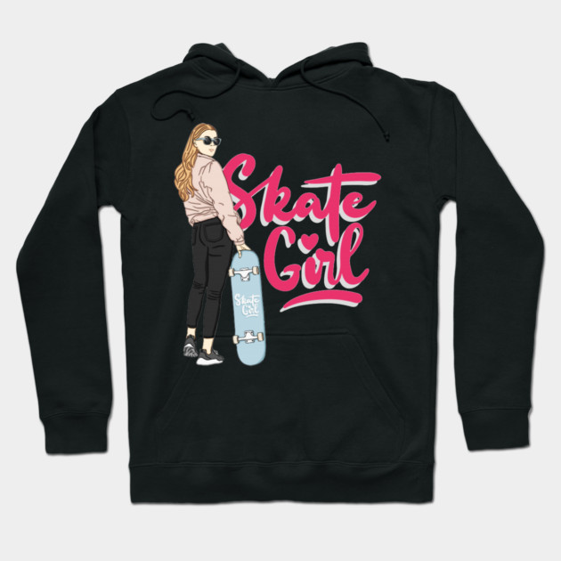 skate girl Hoodie by James Bates