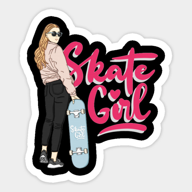 skate girl Magnet by James Bates