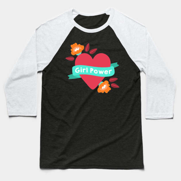 Girl power Baseball T-Shirt by James Bates