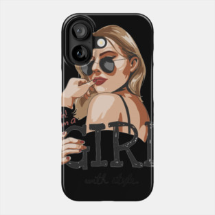glasses girl Phone Case