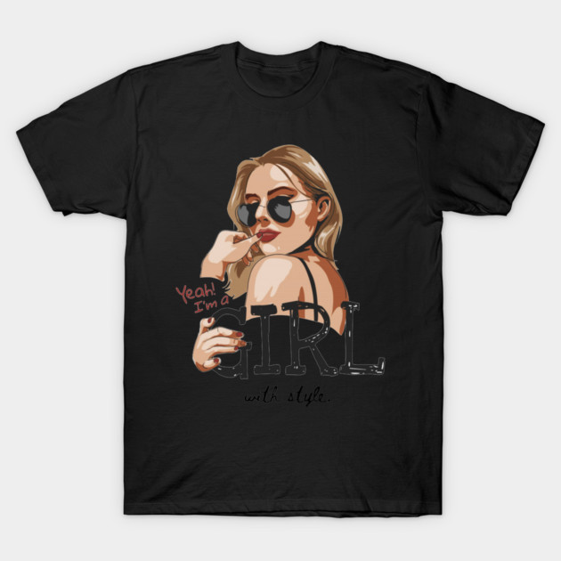 glasses girl T-Shirt by James Bates