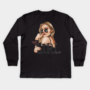 glasses girl Kids Long Sleeve T-Shirt