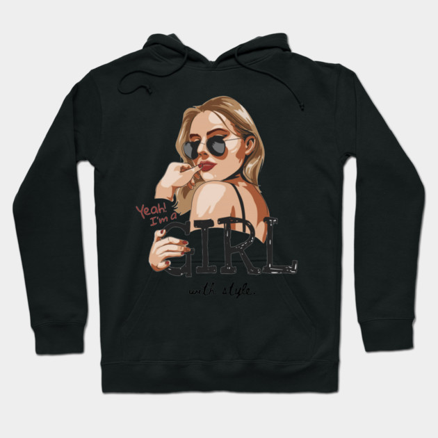 glasses girl Hoodie by James Bates