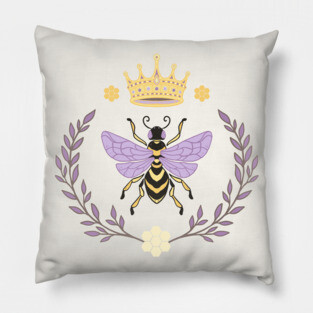 Queen Bee - Lavender and Yellow Pillow