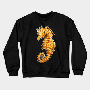 Yellow seahorse Hippocampus Crewneck Sweatshirt