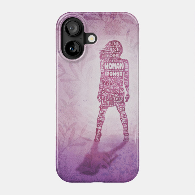 Woman Power Superhero Floral Phone Case by Jitterfly